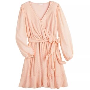 Lauren Conrad Balloon Sleeve Faux-Wrap Dress Size XXL